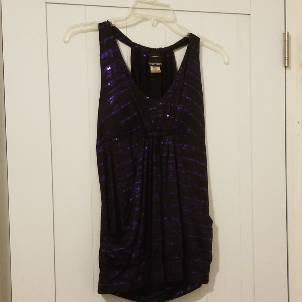 Black and purple glitter blouse